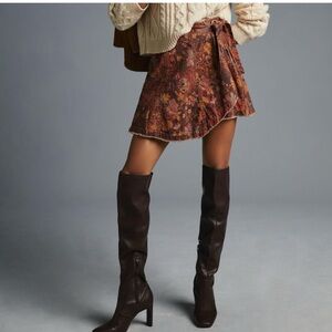 NEW Anthropologie Pilcro Wrap Mini Skirt Floral